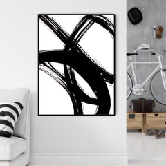 50cmx70cm Minimalist Black Artwork Black Frame Canvas Wall Art Tristar Online