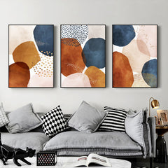 40cmx60cm Navy Pink Beige 3 Sets Black Frame Canvas Wall Art Tristar Online