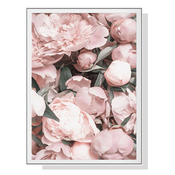 50cmx70cm Peony White Frame Canvas Wall Art Tristar Online