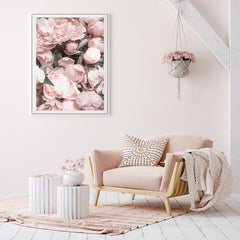 50cmx70cm Peony White Frame Canvas Wall Art Tristar Online