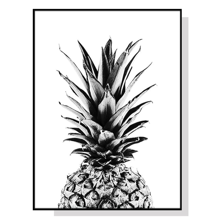 50cmx70cm Pineapple Black Frame Canvas Wall Art Tristar Online