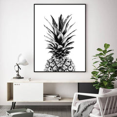 50cmx70cm Pineapple Black Frame Canvas Wall Art Tristar Online