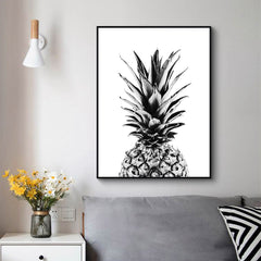 50cmx70cm Pineapple Black Frame Canvas Wall Art Tristar Online