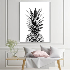 50cmx70cm Pineapple Black Frame Canvas Wall Art Tristar Online