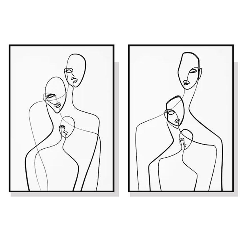 50cmx70cm Abstract Figures 2 Sets Black Frame Canvas Wall Art Tristar Online