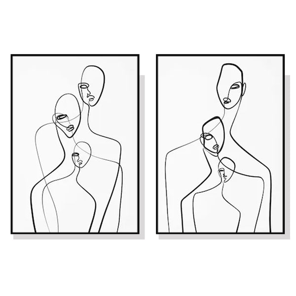 50cmx70cm Abstract Figures 2 Sets Black Frame Canvas Wall Art Tristar Online