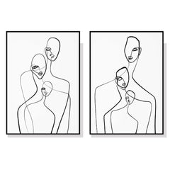 50cmx70cm Abstract Figures 2 Sets Black Frame Canvas Wall Art Tristar Online