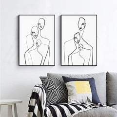 50cmx70cm Abstract Figures 2 Sets Black Frame Canvas Wall Art Tristar Online