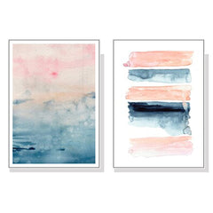 50cmx70cm Abstract Pink 2 Sets White Frame Canvas Wall Art Tristar Online