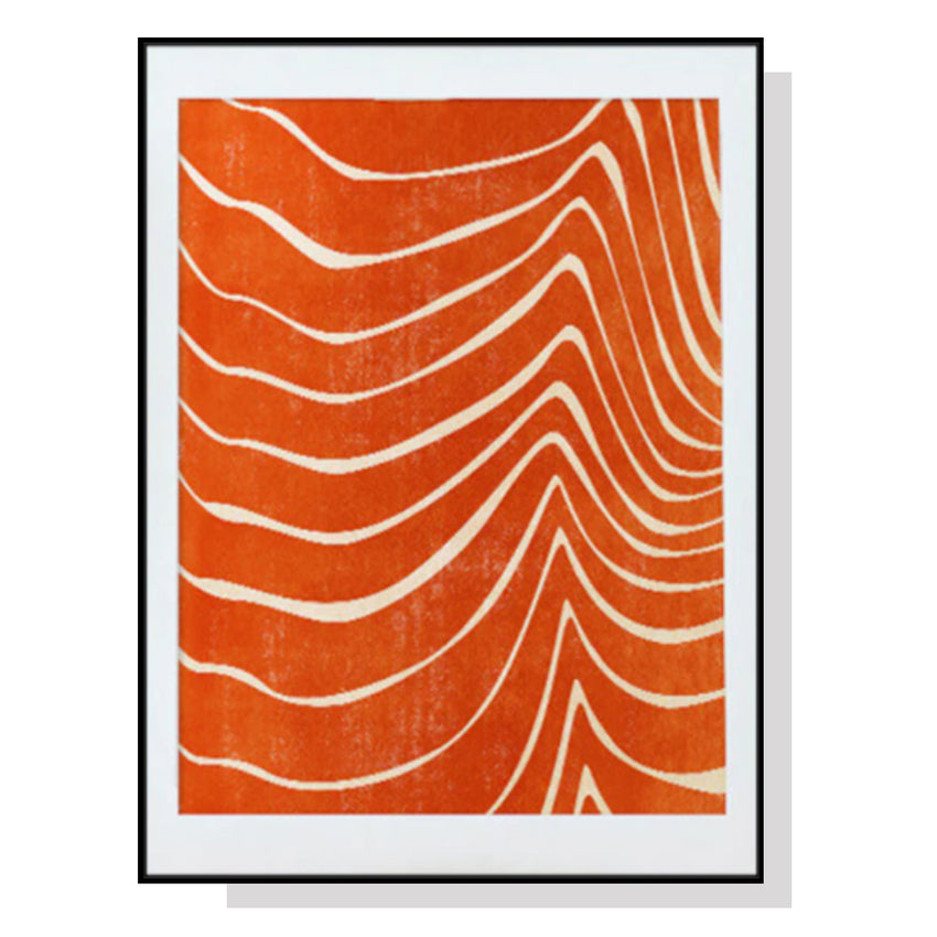 50cmx70cm Abstract Orange Black Frame Canvas Wall Art Tristar Online