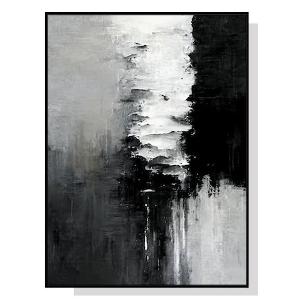 50cmx70cm Abstract Black White Artwork Black Frame Canvas Wall Art Tristar Online