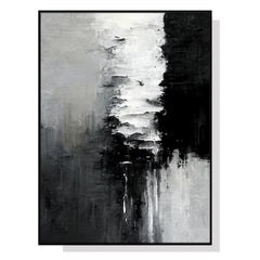 50cmx70cm Abstract Black White Artwork Black Frame Canvas Wall Art Tristar Online