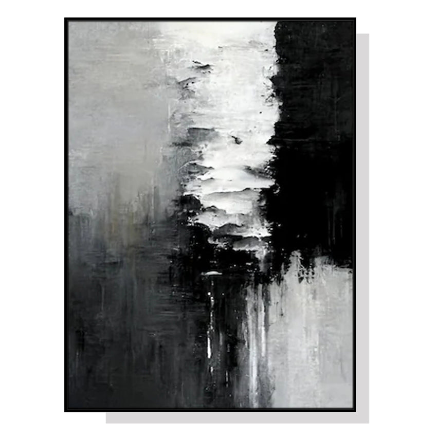 70cmx100cm Abstract Black White Artwork Black Frame Canvas Wall Art Tristar Online