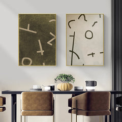 60cmx90cm Neutral Composition 2 Sets Gold Frame Canvas Wall Art Tristar Online