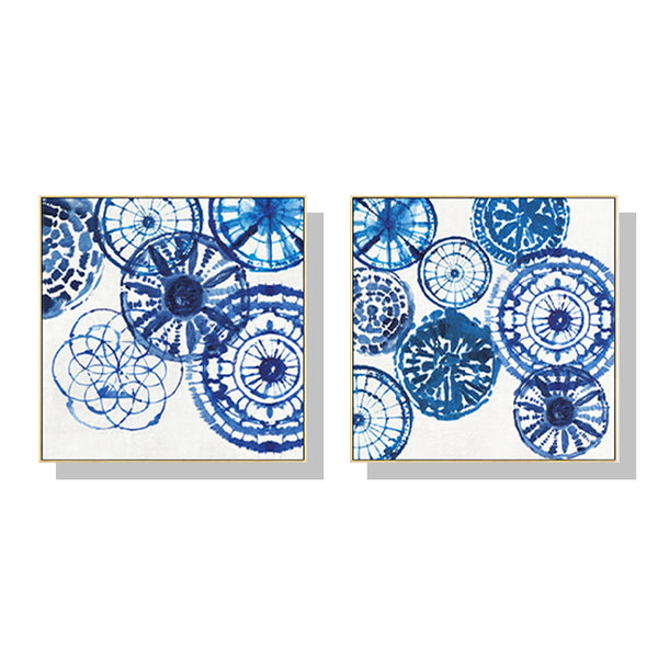 50cmx50cm Blue Day 2 Sets Gold Frame Canvas Wall Art Tristar Online