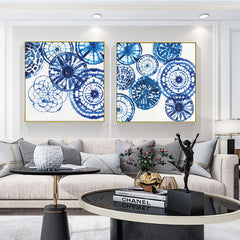 50cmx50cm Blue Day 2 Sets Gold Frame Canvas Wall Art Tristar Online