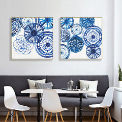 50cmx50cm Blue Day 2 Sets Gold Frame Canvas Wall Art Tristar Online