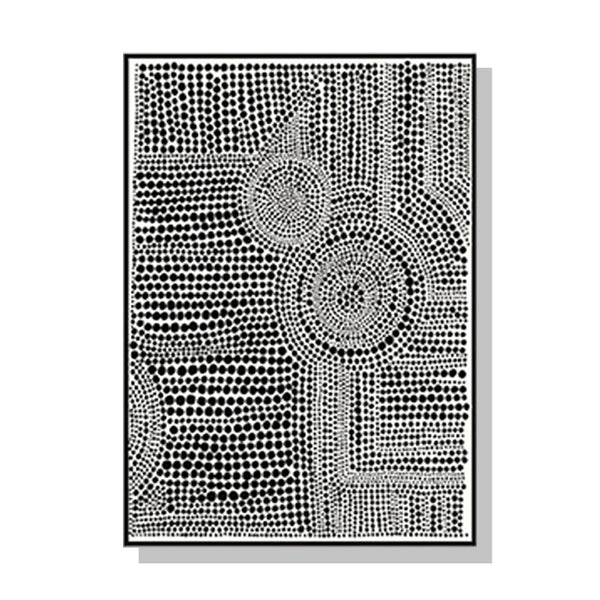 70cmx100cm Clustered Dots A Black Frame Canvas Wall Art Tristar Online