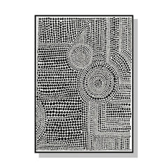 70cmx100cm Clustered Dots A Black Frame Canvas Wall Art Tristar Online