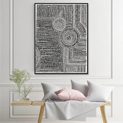 80cmx120cm Clustered Dots A Black Frame Canvas Wall Art Tristar Online