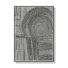 50cmx70cm Clustered Dots B Black Frame Canvas Wall Art Tristar Online