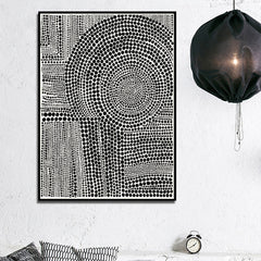 60cmx90cm Clustered Dots B Black Frame Canvas Wall Art Tristar Online