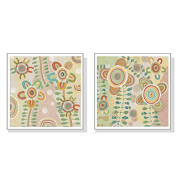 70cmx70cm Lovely Pattern 2 Sets White Frame Canvas Wall Art Tristar Online