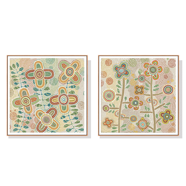 50cmx50cm Lovely Pattern II 2 Sets Wood Frame Canvas Wall Art Tristar Online