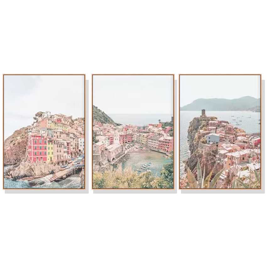 40cmx60cm Italy Cinque Terre 3 Sets Wood Frame Canvas Wall Art Tristar Online