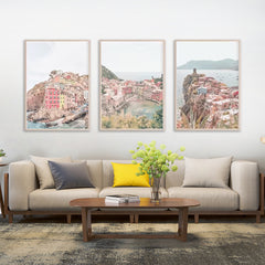 40cmx60cm Italy Cinque Terre 3 Sets Wood Frame Canvas Wall Art Tristar Online