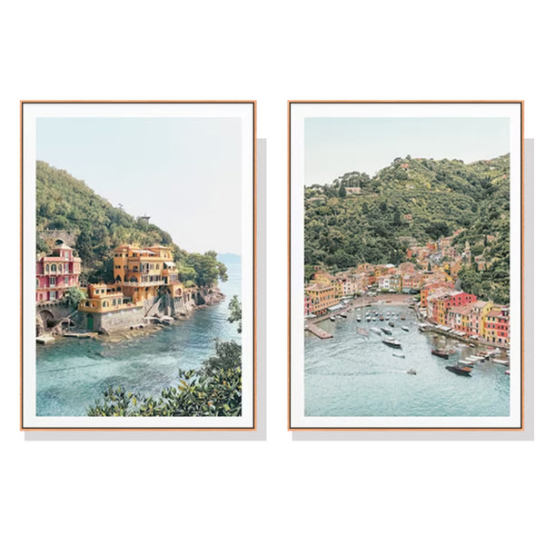 Wall Art 40cmx60cm Italy Coast 2 Sets Wood Frame Canvas Tristar Online