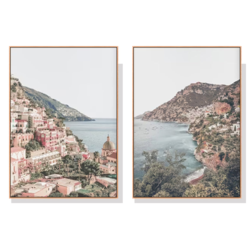 Wall Art 40cmx60cm Italy Positano 2 Sets Wood Frame Canvas Tristar Online