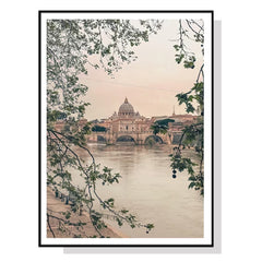 Wall Art 90cmx135cm Rome City Black Frame Canvas Tristar Online