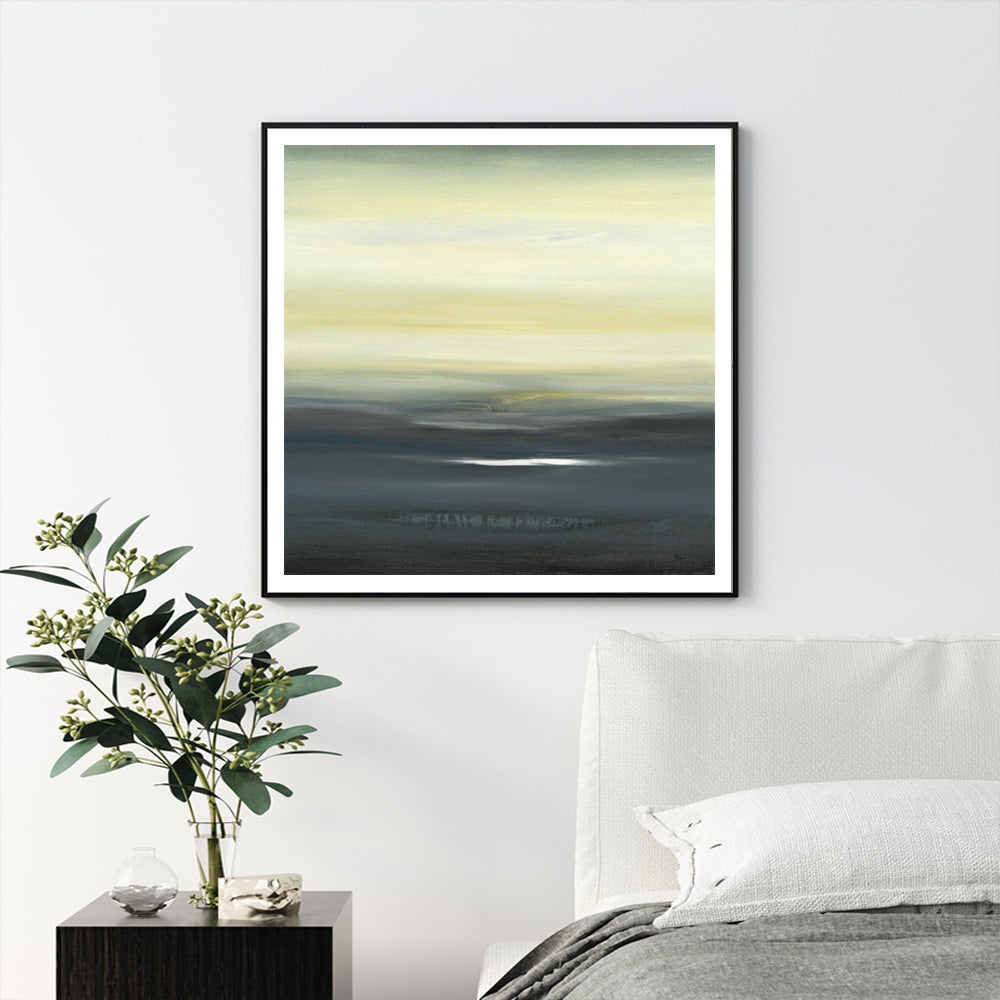 Wall Art 90cmx90cm Land of Serenity Black Frame Canvas Tristar Online