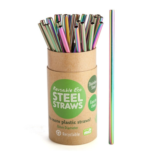 Rainbow Metallic Steel Straw 8mm Tristar Online