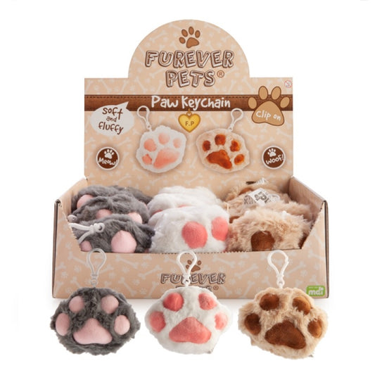 Furever Pets Cat Paw Plush Keychain - Assorted (SENT AT RANDOM) Tristar Online