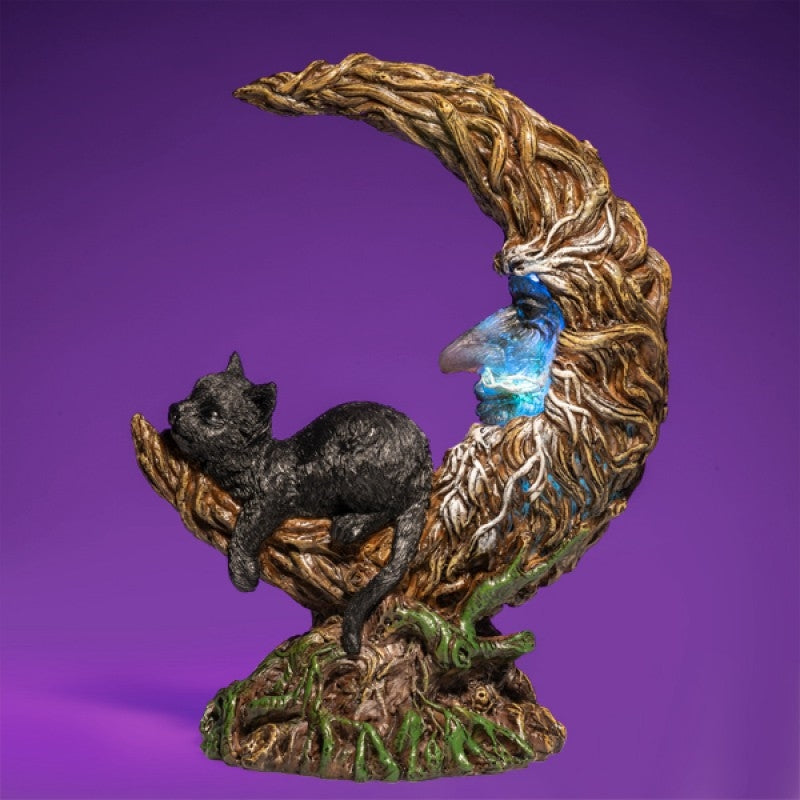 Black Cat Crescent Moon Tree LED Light Tristar Online