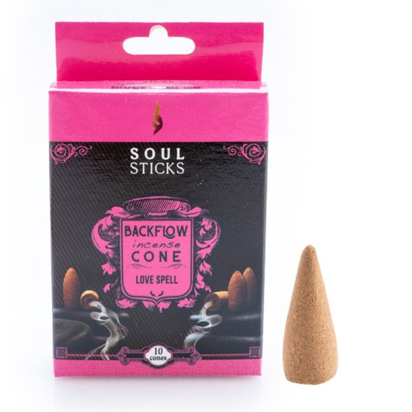Soul Sticks Love Spell Backflow Incense Cone - Set of 10 Tristar Online