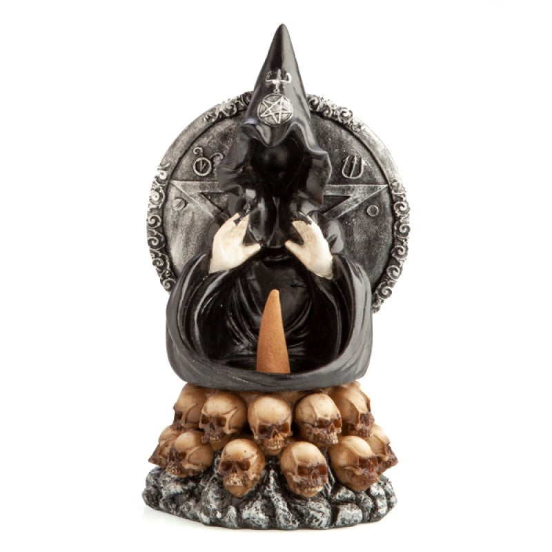 Hooded Baphomet & Skulls Backflow Incense Burner Tristar Online
