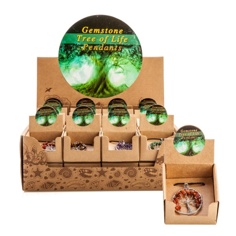 Gemstone Tree of Life Pendant Necklace (SENT AT RANDOM) Tristar Online
