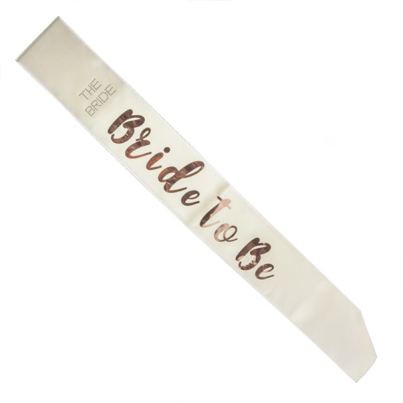 Bride to Be Rose Gold on White Sash Tristar Online