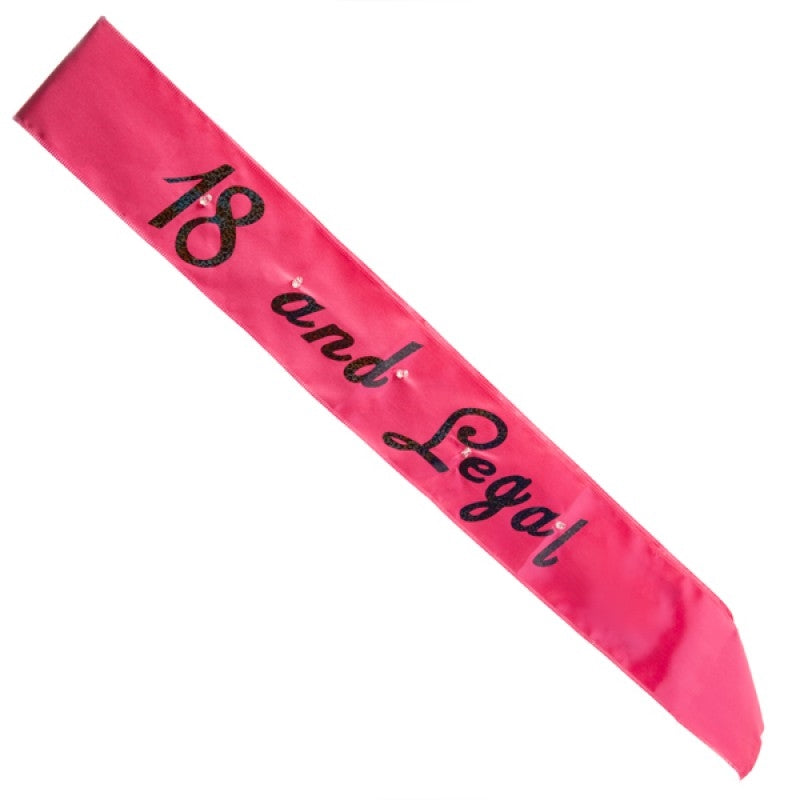 Hot Pink 18 Legal Flashing Sash Tristar Online