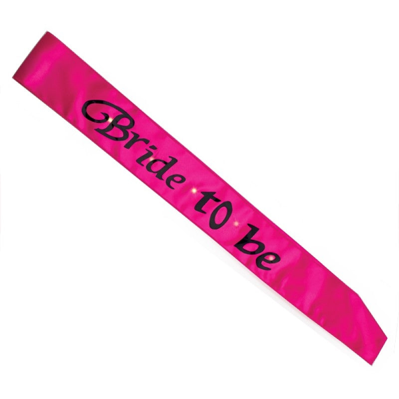 Hot Pink Bride To Be Flashing Sash Tristar Online