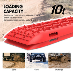 X-BULL KIT1 Recovery track Board Traction Sand trucks strap mounting 4x4 Sand Snow Car RED Tristar Online