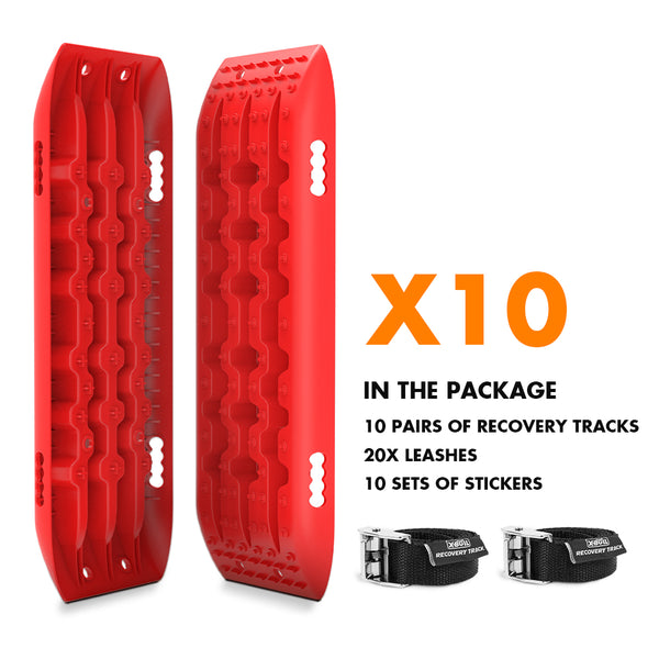 X-BULL 10 Pairs Recovery tracks Boards 10T / Sand tracks/ Mud tracks Gen 2.0 Red Tristar Online
