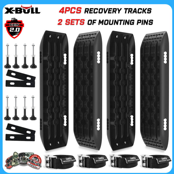 X-BULL Recovery tracks Boards 10T 2 Pairs/ Sand / Mud / Snow Mounting Bolts Pins Gen 2.0 -Black Tristar Online