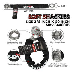 X-BULL Recovery Kit Kinetic Recovery Rope With Hitch Receiver 5T Recovery Receiver Tristar Online