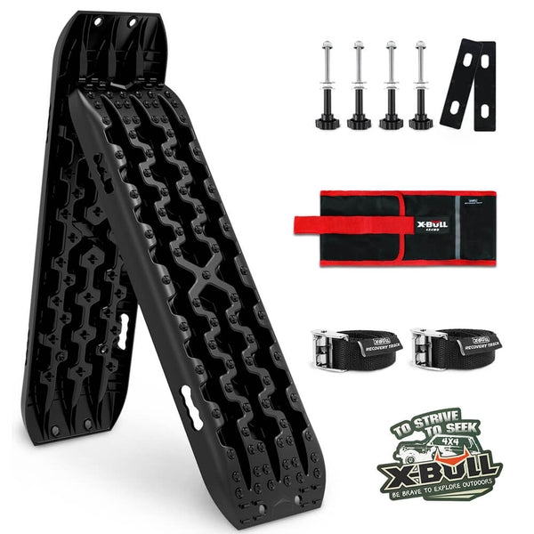 X-BULL 2PCS Recovery Tracks Boards Snow Tracks Mud tracks 4WD With 4PC mounting bolts Black Tristar Online