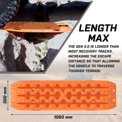X-BULL 2PCS Recovery Tracks Snow Tracks Mud tracks 4WD With 4PC mounting bolts Orange Tristar Online