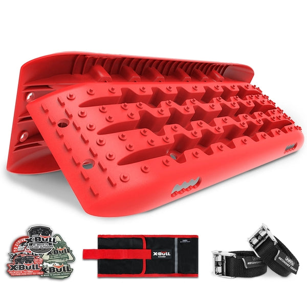 X-BULL KIT2 Recovery tracks 6pcs Board Traction Sand trucks strap mounting 4x4 Sand Snow Car red Tristar Online
